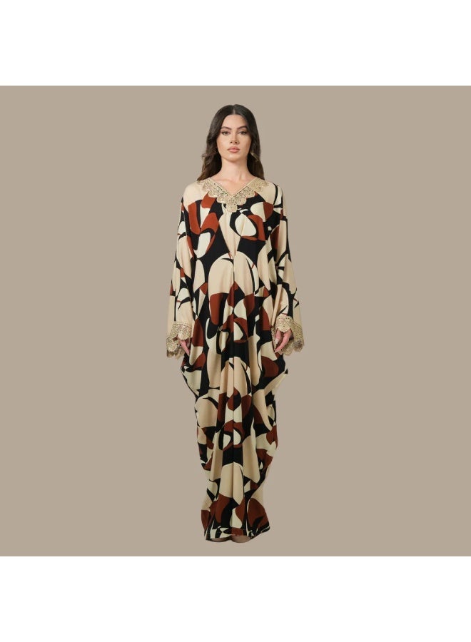 QABEELA RAM25 JAMILA PRINTED KAFTAN - Image 2